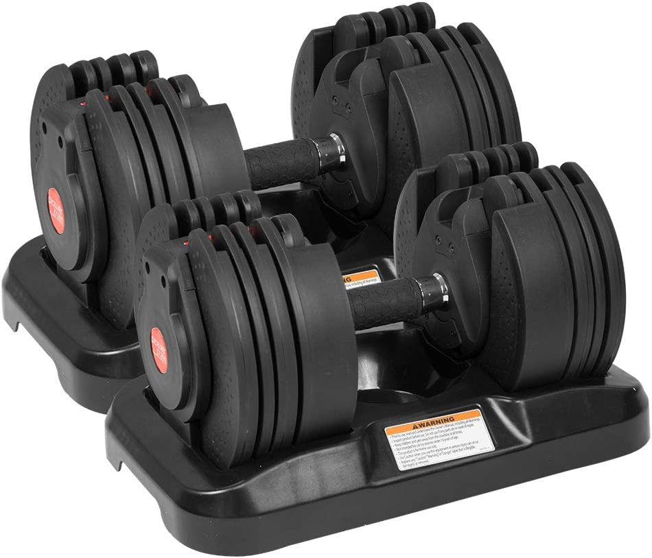 2X 20Kg Adjustable Dumbbell Home Gym Exercise Equipment Weights Fitness Set Bar