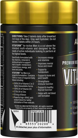 Allmax Premium Vitaform Performance Vitamin, 60 Capsules