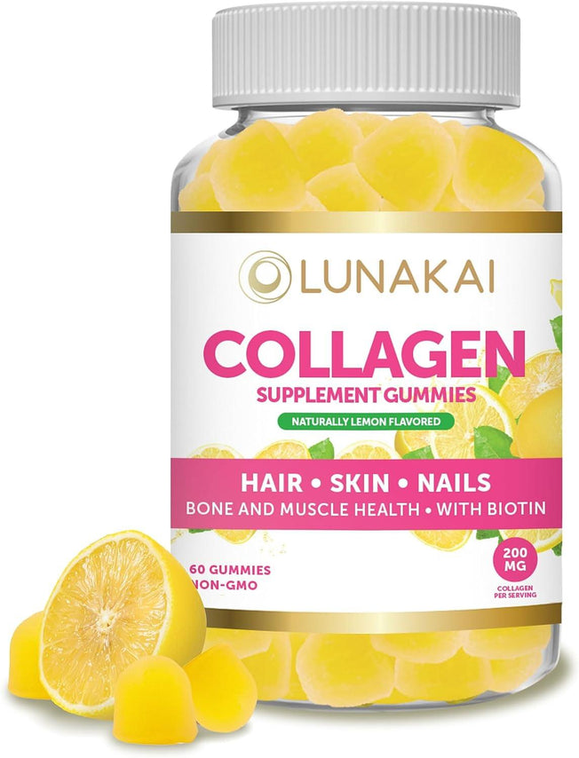 Collagen Gummies anti Aging Protein Supplements for Men & Women, Vitamins for Hair, Skin and Youthful Appearance