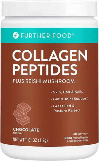 Collagen Peptide Powder, Dark Chocolate Collagen with Cacao, Grass-Fed Pasture-Raised Hydrolyzed Type 1 & 3 Protein, Gut Health + Joint, Hair, Skin, Nails, Paleo Keto Sugar-Free (28 Servings)