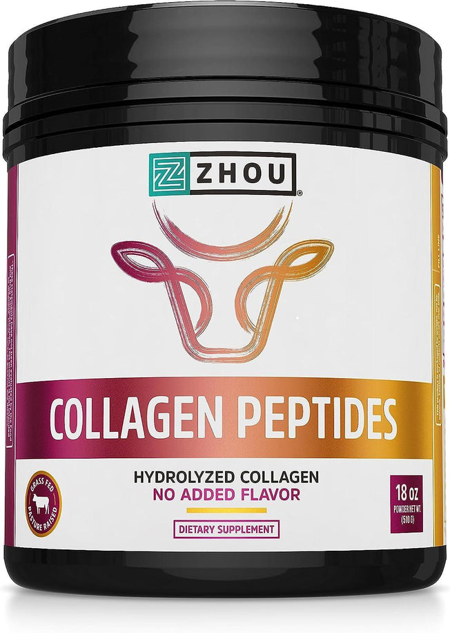 Collagen Peptides Hydrolyzed Protein Powder 18Oz - Supplement for Vital Joint & Bone Support, Glowing Skin, Strong Hair & Nails, Digestive Health - Unflavored, Hormone-Free, Grass Fed & Pasture Raised