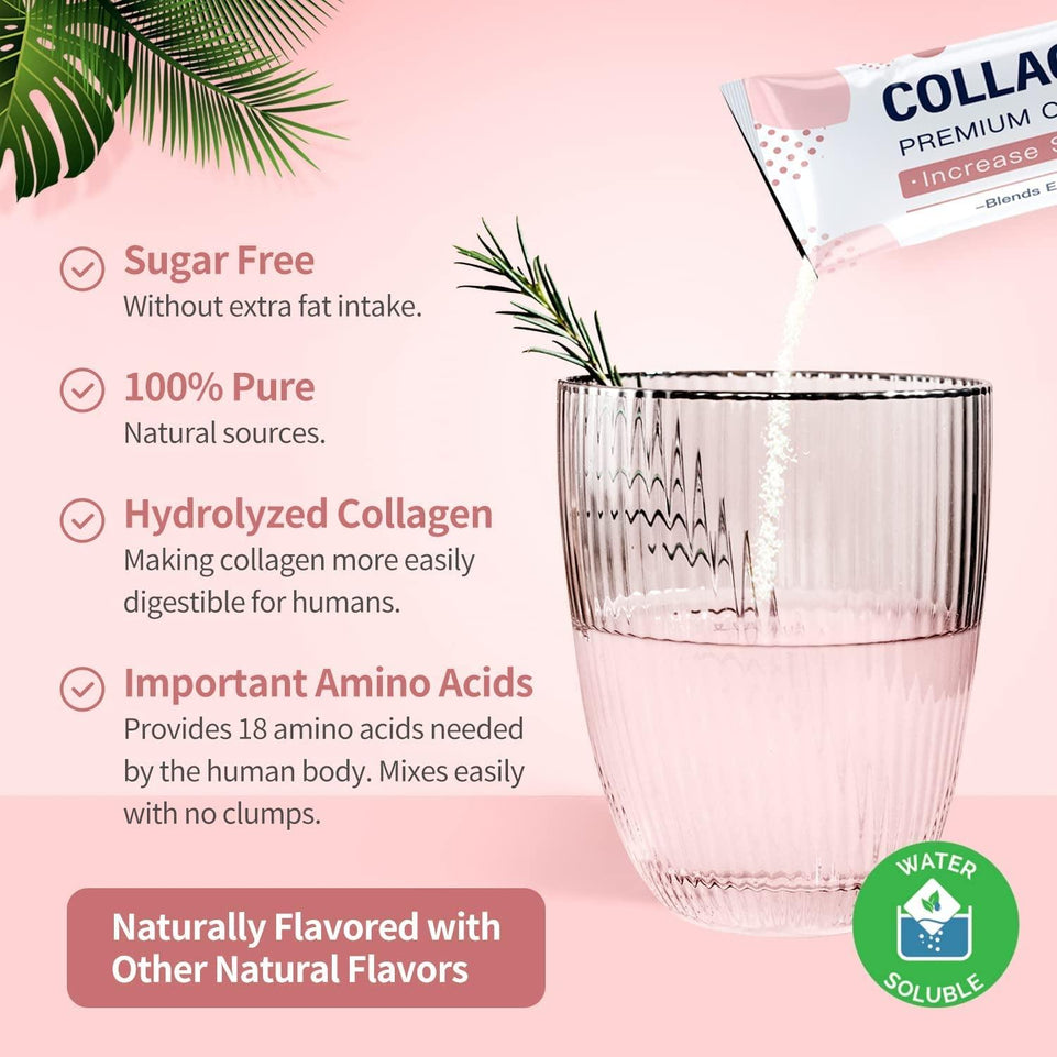 Collagen Peptides-Powder Multi-Collagen-Protein Powder for Women - plus Prebiotics Promotes Hair, Skin, and Nail Health, Collagen for Digestion Supports Anti-Aging 30 Packets