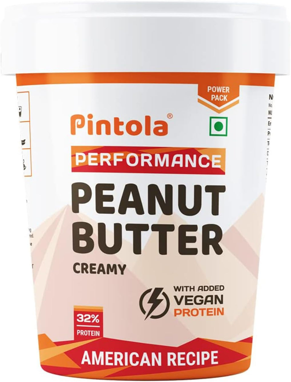 American Recipe Performance Series Peanut Butter, Creamy, 1Kg, Vegan Protein 32% Protein High Protein & Fiber