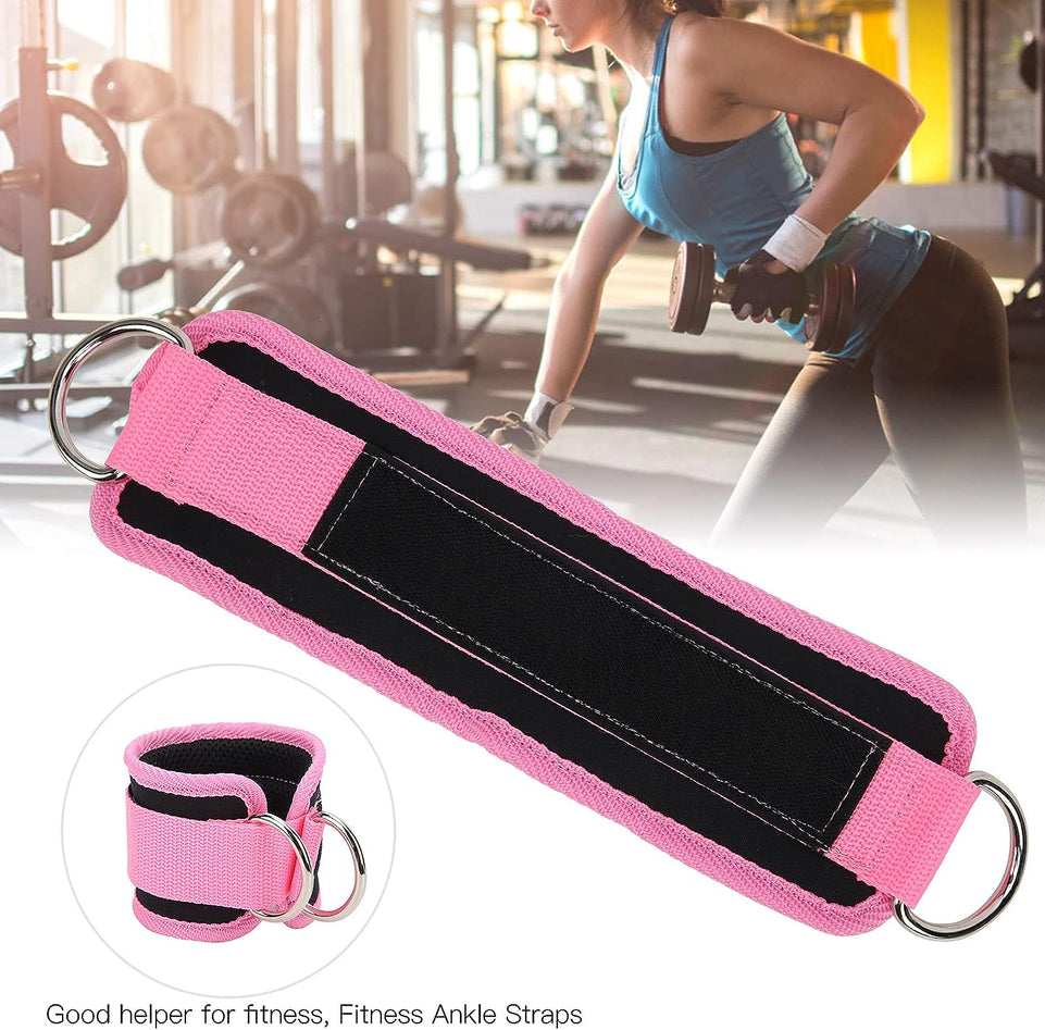 Adjustable Ankle Weights, Double D‑Ring Adjustable Ankle Straps Exercise Training Equipment for Gym Fitness Workout (Pink)