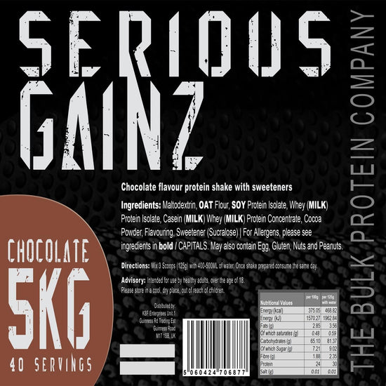 - SERIOUS GAINZ Whey Protein Powder 5Kg - Weight Gain, Mass Gainer - 30G Protein Powders - Chocolate