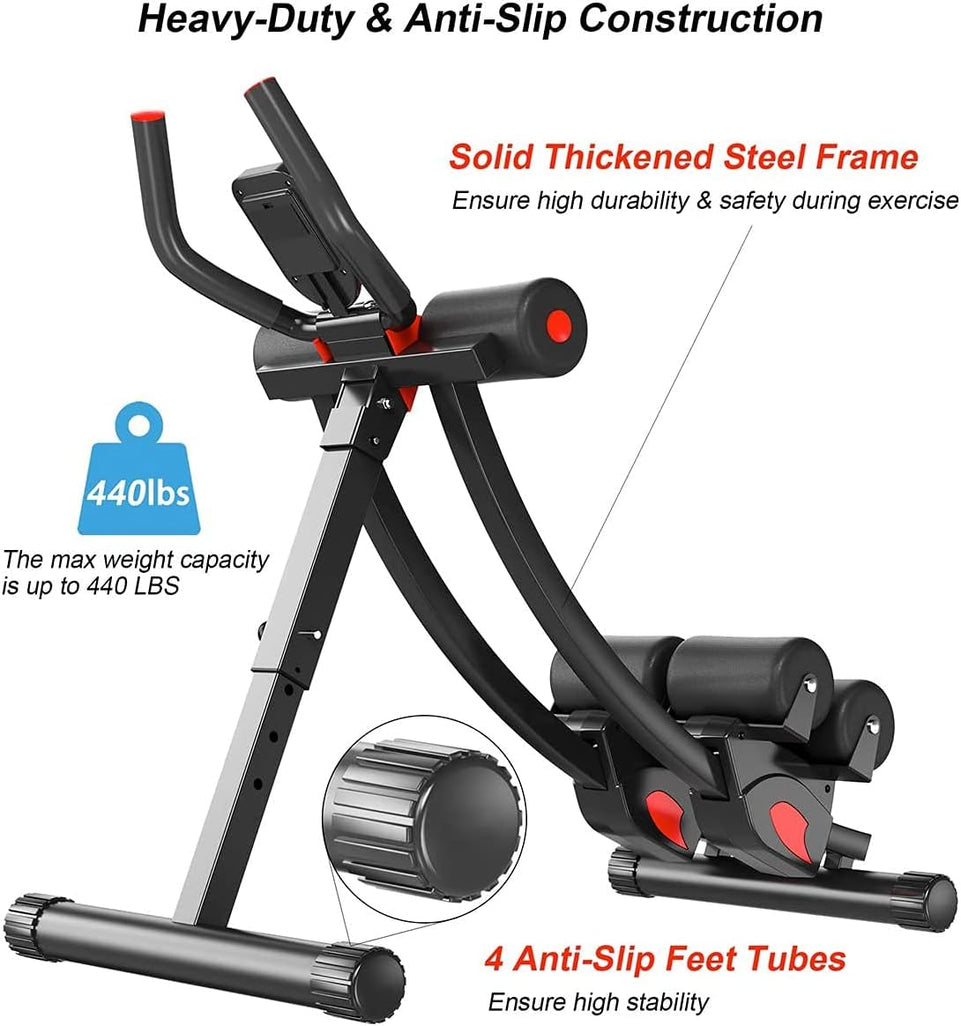 Ab Machine Multi-Functional Exercise Equipment for Home Gym, Height Adjustable Abs Workout Equipment