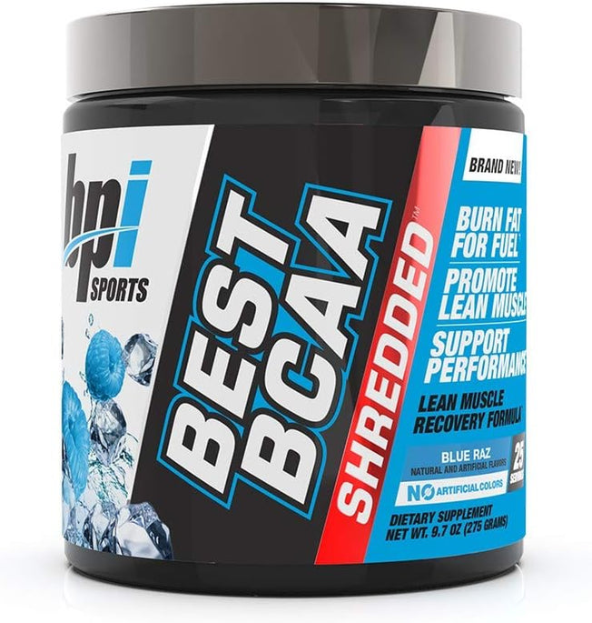 Best BCAA Shredded, 25 Servings, Blue Raz, 0.25 Kilograms