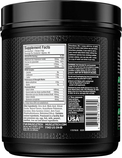 Bcaas Amino Acids Supplement, Amino Build BCAA Powder, Intra Workout Essential Amino Acids EAA Powder, Performance-Enhancing BCAA Formula, Tropical Twist (25 Servings)