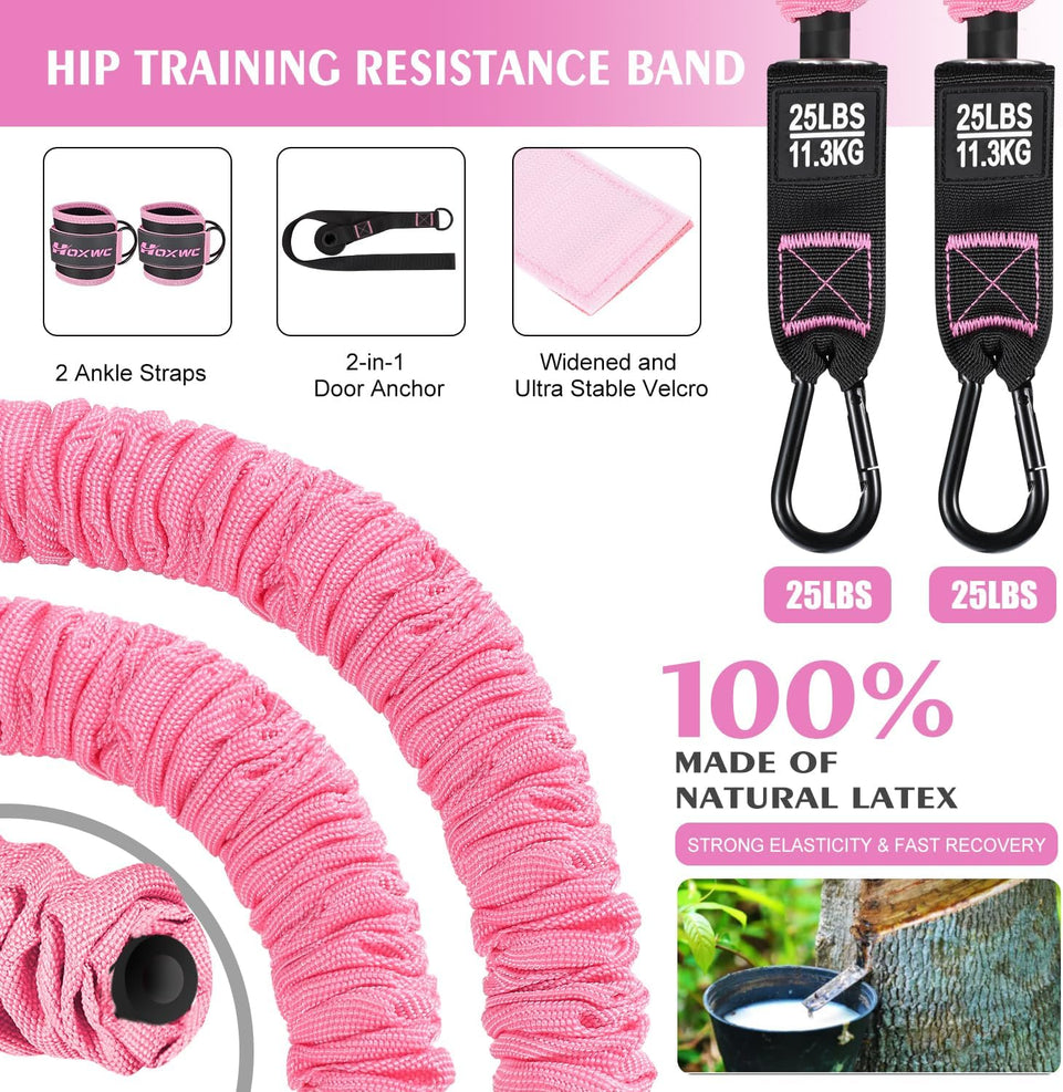 Ankle Resistance Bands with Cuffs, Resistance Bands for Working Out, Resistance Bands for Leg, Booty Workout Equipment for Kickbacks Hip Fitness Training, Kickback Strap for Glute Women