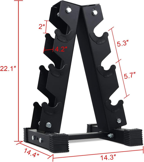 A-Frame Dumbbell Rack Stand Solid Steel Dumbbell Rack Holder Weight Rack Dumbbells for Home Gym Exercise Fitness 3 Tier