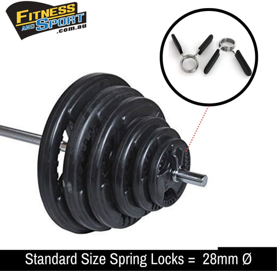 Barbell Standard Bar with Spring Collar Locks - 6Ft Heavy-Duty Standard Bar, 72 Inch Solid Steel Chrome Bar, 6 Foot Standard Barbell Handle for Power Weightlifting, Bodybuilding - Fitness Gym Exercise Equipment