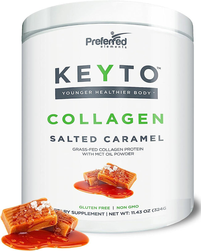 Keto Collagen Protein Powder with MCT Oil – Keto and Paleo Friendly Grass Fed and Pasture Raised Hydrolyzed Collagen Peptides – Fits Low Carb Diet and Keto Snacks – Keyto Vanilla Flavor