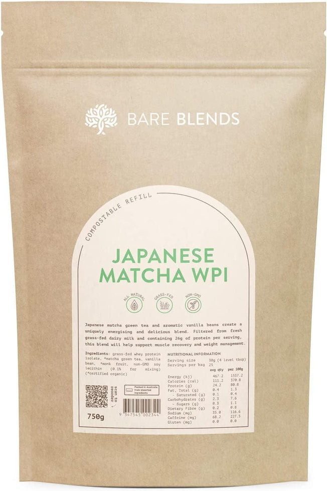 - Natural Whey Protein Isolate & Japanese Matcha | NZ WPI | Whey Protein Powder | Gluten Free | Non-Gmo (750G)