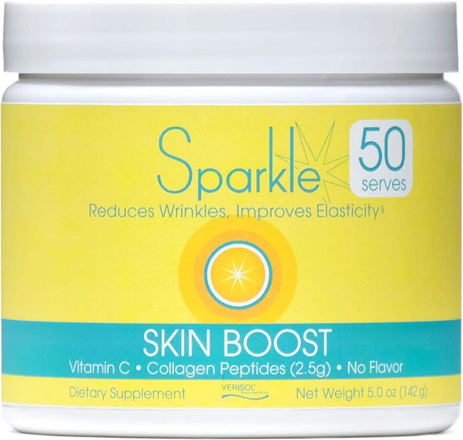 Sparkle Skin Boost Orange Verisol Collagen Peptides Protein Powder Vitamin C Supplement Drink, 5.3Oz