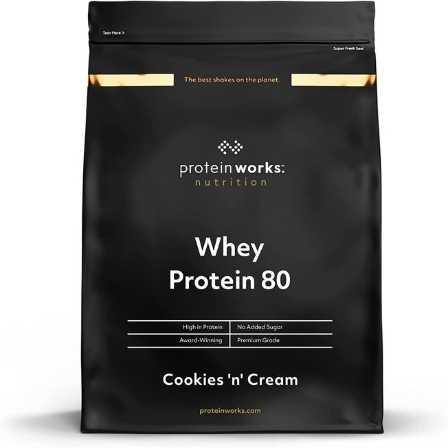 Whey Protein 80 (Concentrate) Powder | 82 Percent Protein | Low Sugar, High Protein Shake | Unflavoured | 1 Kg