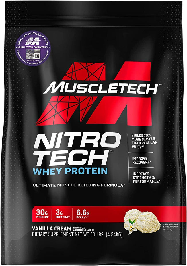 Whey Protein Powder,  Nitro-Tech Whey Protein Isolate + Peptides, Lean Protein Powder with Creatine, Sports Nutrition Protein Powder for Men & Women, Cookies and Cream, 998G (22 Servings)