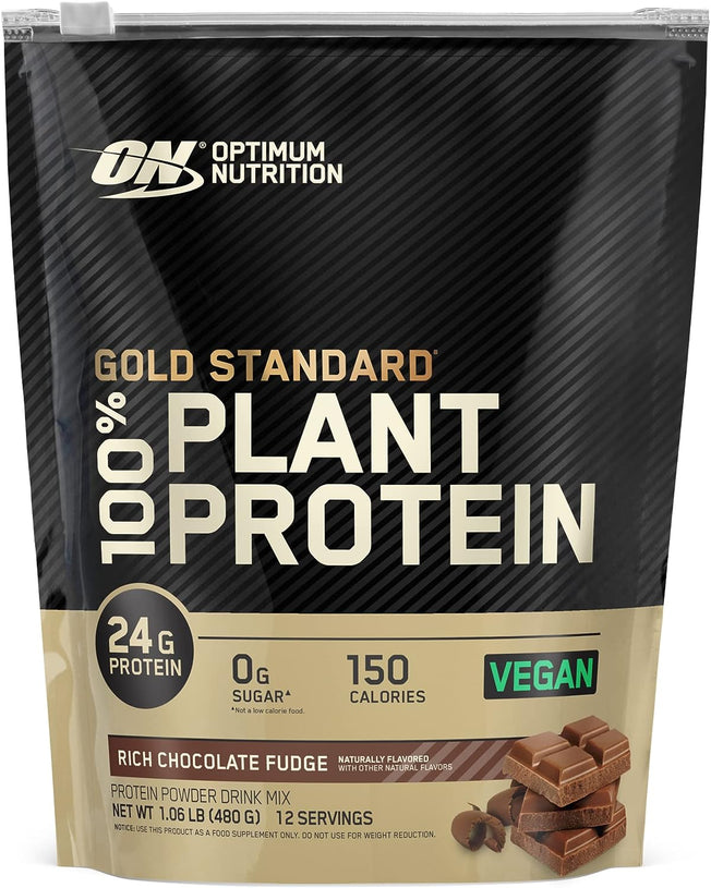 Gold Standard 100% Plant Protein Rich Chocolate Fudge, 12 Servings