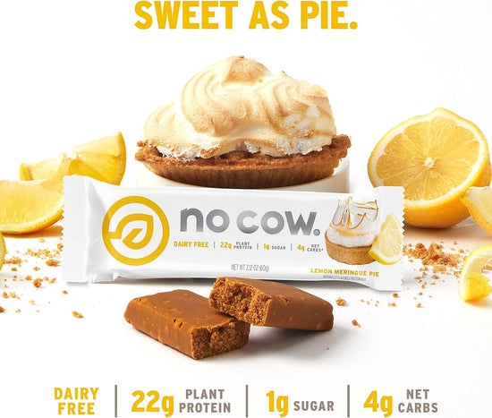 Protein Bar, Lemon Meringue Pie, 22G Plant Based Protein, Keto Friendly, Low Sugar, Dairy Free, Gluten Free, Vegan, High Fiber, Non-Gmo, 12Count