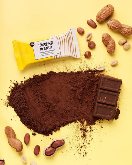 Peanut Choc Slab- Box of 15. Plant Based Chocolate, Gluten Free Chocolate Treats and Healthy Snacks. Snack Healthy with  Chocolates, Protein Balls, Bars, Snacks & Powders. Chocolate Gift