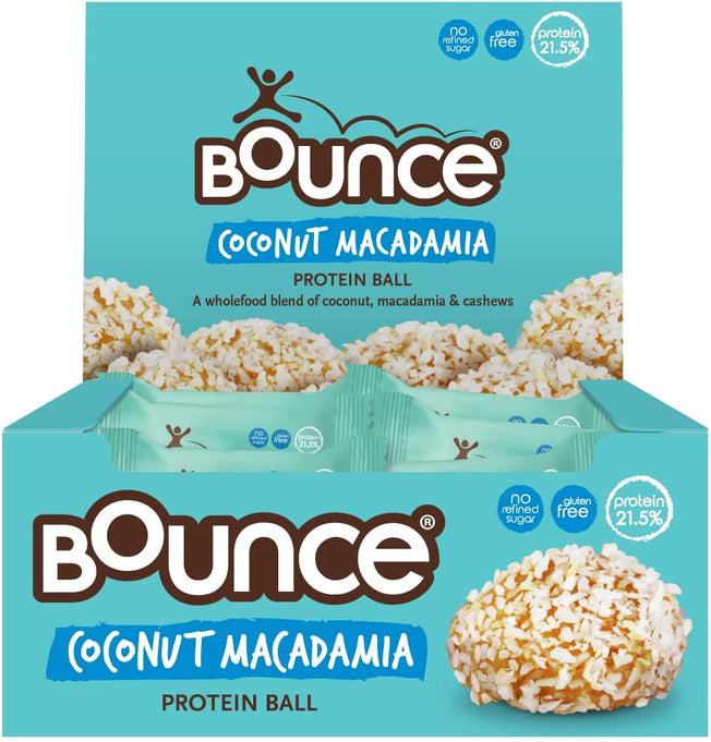 Coconut Macadamia Protein Ball- Box of 12. High Protein, Gluten Free, Low Sugar Healthy Snacks, Better than Any Protein Bar! Snack Healthy with  Protein Bars, Balls, Snacks and Powders.