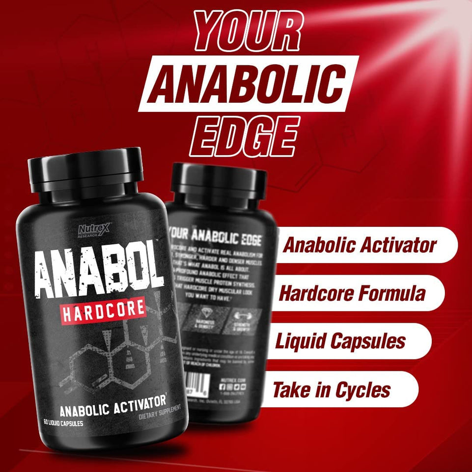 Anabol Hardcore Anabolic Activator, Muscle Builder and Hardening Agent, 60 Pills