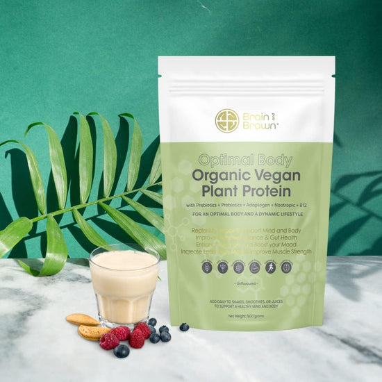 Optimal Body Organic Vegan Plant Protein with Probiotics + Prebiotics 900G