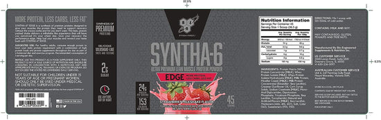 Syntha 6 Edge Ultra Premium Lean Muscle Protein Powder, Strawberry Shake, 26 Servings