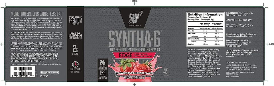 Syntha 6 Edge Ultra Premium Lean Muscle Protein Powder, Chocolate, 26 Servings