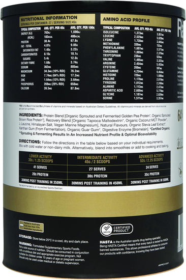 Creamy Vanilla Rawfit Plant Protein Perform and Recover Powder 1.25 Kg